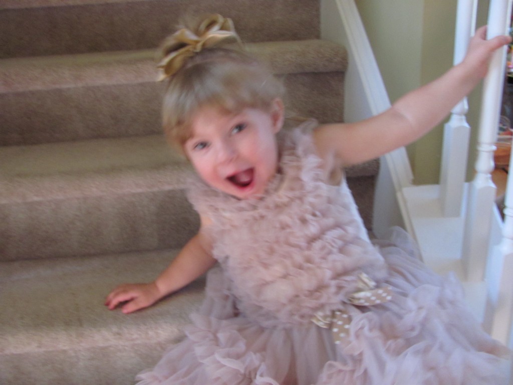 Oh My - My daughter falling down the stairs - Still trying to strike a pose! 