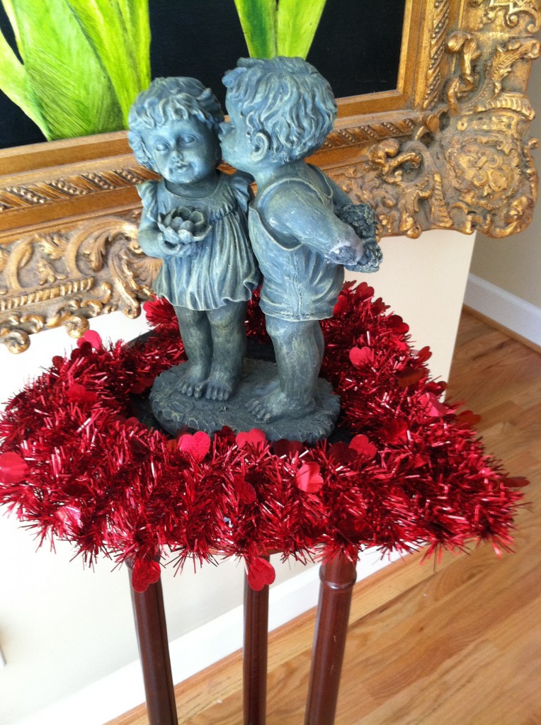 Valentines Wreath And Figurine 