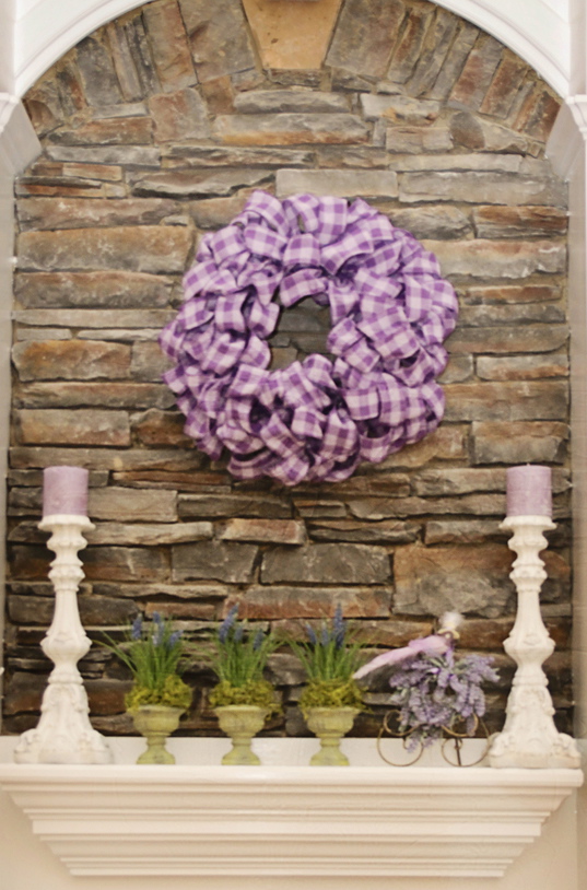Make Purple & White Easter Wreath - Decorate Fireplace Mantel