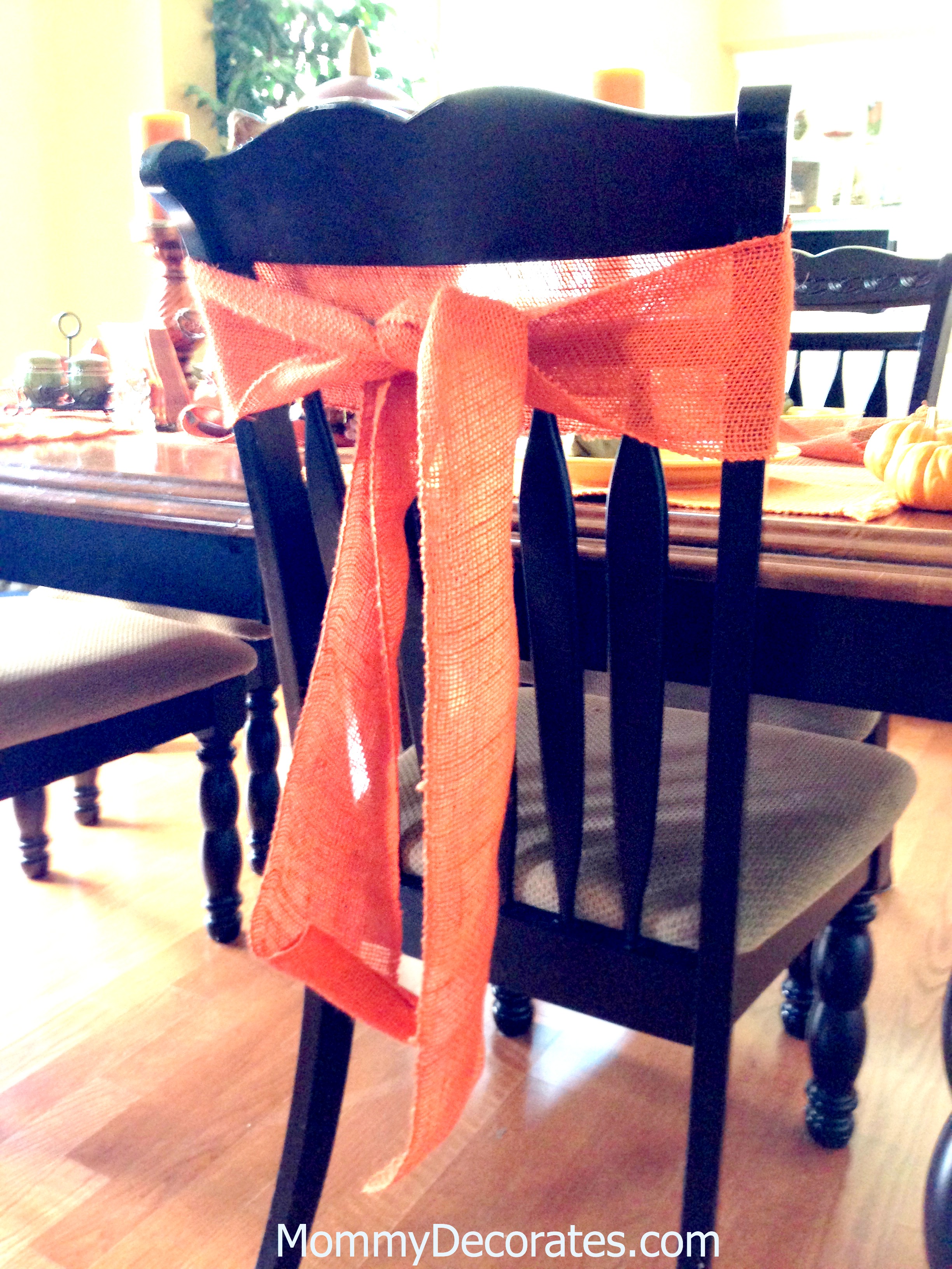 Easy DIY No Sew Window Treatments Curtains And Burlap Bow Chair Cover